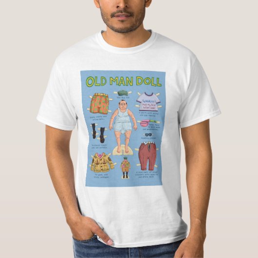 Grappig oud Man Doll T-shirt (Voorkant)