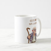 Grappig Oud Mean Man Cane Koffiemok (Voorkant rechts)