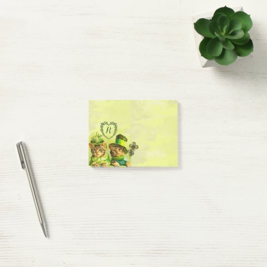 GRAPPIG OUDERWETSE ST.PATRICK'S DAY CATS MONOGRAM POST-IT® NOTES (Kantoor)