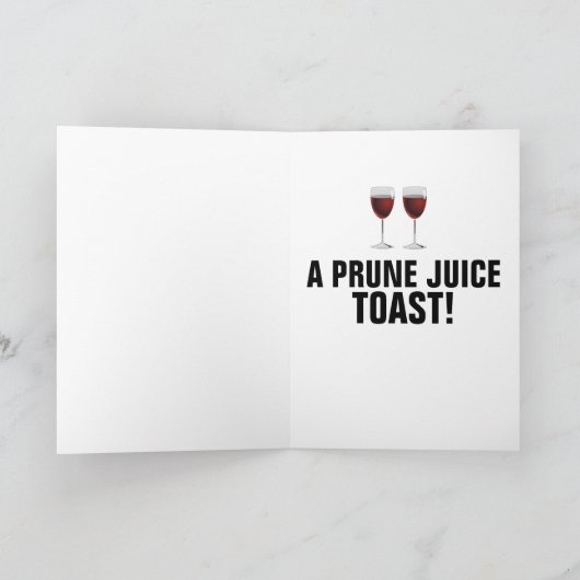 GRAPPIG OVER DE HEUVEL VERJAARDAG PRUNE JUICE KAAR KAART (Binnen)