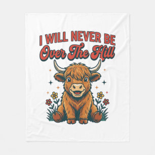 Grappig Over De Hill Hoogland Koe Geboren Ontwerp_ Fleece Deken