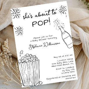 Grappig Over Op Ontploffen Popcorn Champagne Baby Kaart