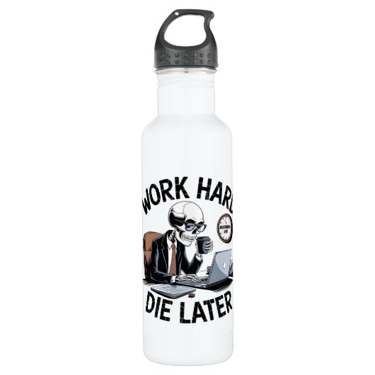 Grappig overwerkt skeletontwerp waterfles  (Voorkant)