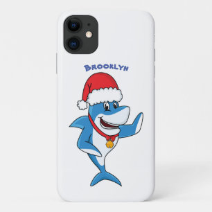 Grappig overzicht van de cartoon van de kersthaai iPhone 11 hoesje