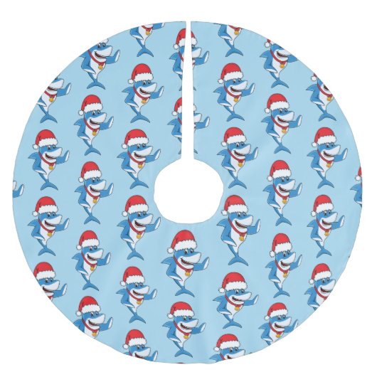 Grappig overzicht van de cartoon van de kersthaai kerstboom rok (Voorkant)