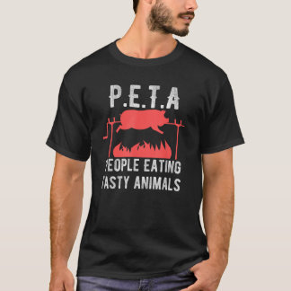 Grappig P E T A Mensen Eten Smakelijke Dieren BBQ T-shirt