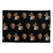 Grappig paar gepersonaliseerde 2 gezicht foto kussensloop (Achterkant)