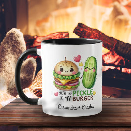 Grappig paar Gift "Pickle to My Burger" Custom Mok