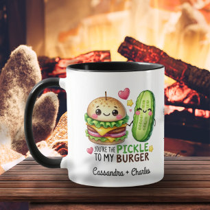 Grappig paar Gift "Pickle to My Burger" Custom Mok