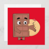 Grappig paar liefde pannenkoek eten Choco Kaart (Voorkant / Achterkant)