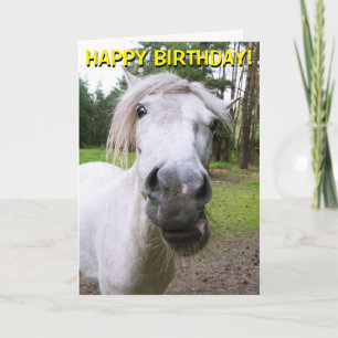 Grappig paard aanpasbare groetenkaart kaart