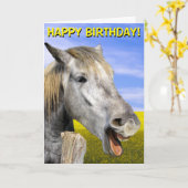 Grappig paard aanpasbare wenskaart kaart (Gele Bloem)