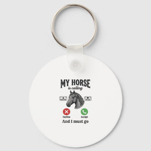 Grappig Paard Bellen Vintage Gravure T-Shirt_1 Sleutelhanger