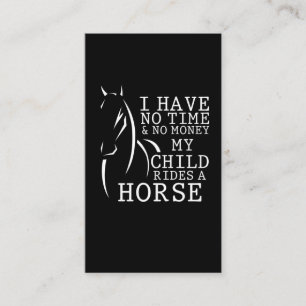 Grappig paard Citeert moeder met Riding Child Visitekaartje