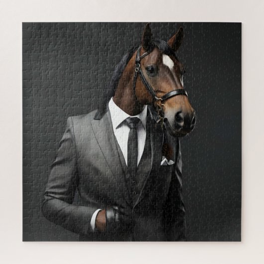 Grappig paard in het pak legpuzzel (Verticaal)