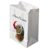 Grappig paard Kerstmis Medium Cadeauzakje (Voorkant Gekanteld)