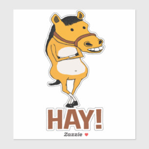 Grappig paard kwam langs om Hay te zeggen Sticker