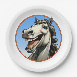 grappig paard papieren bordje