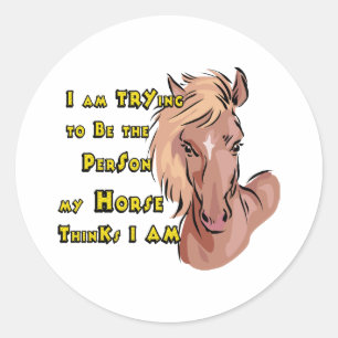 Grappig Paard Ronde Sticker