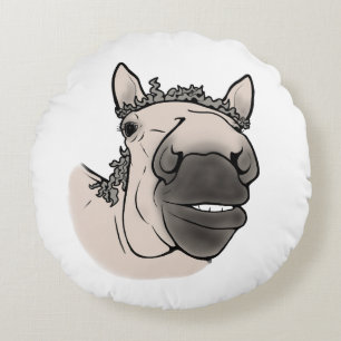 Grappig Paard Whimsical Equestrian Rond Kussen