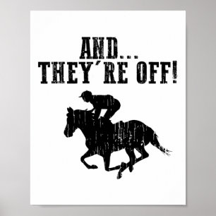 Grappig Paardenrace cadeau voor mannen Vrouwen Joc Poster