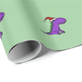 Grappig Paars kerstcadeaupapier met draak Cadeaupapier (Rol Hoek)