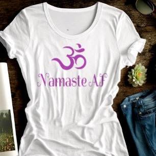 Grappig Paarse OM-symbool Namaste AF Cool Fun Yoga T-shirt