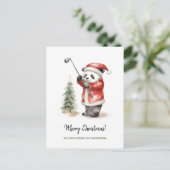 Grappig Panda golf spel Kerstmis Feestdagenkaart (Staand voorkant)