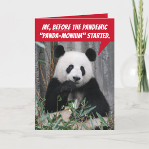 Grappig Panda voor en na pandemie Kaart
