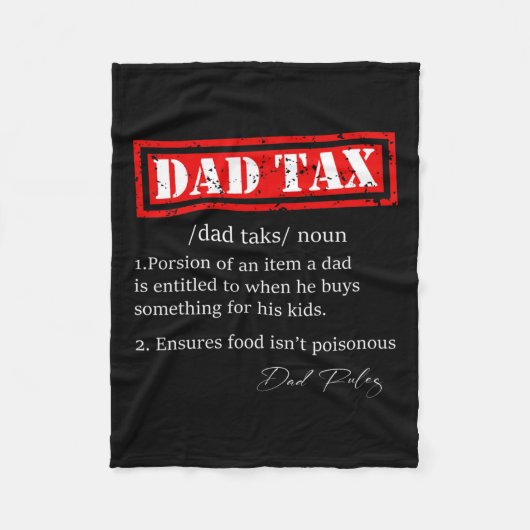 Grappig Pap Belasting Definitie Sarcastisch Vaderd Fleece Deken (Voorkant)
