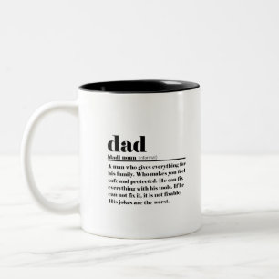 Grappig pap cadeau - Definitie van vader Tweekleurige Koffiemok