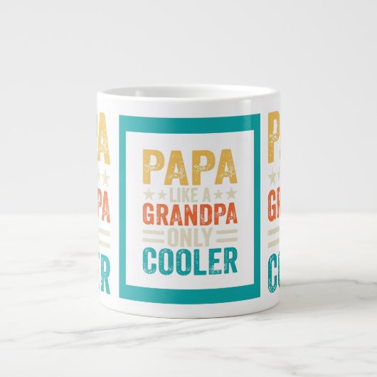 Grappig "Papa als een opa alleen maar cooler" Extra Grote Beker (Voorkant)