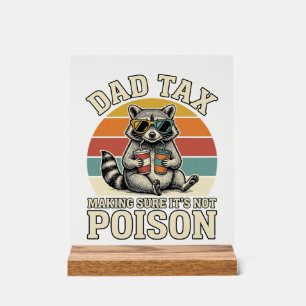 Grappig Papa Belasting Wasbeer Vintage T-Shirt Ont Acryl Bord