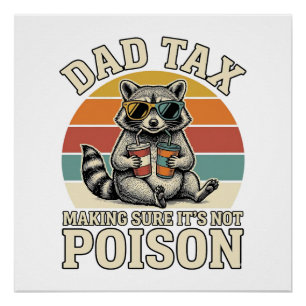 Grappig Papa Belasting Wasbeer Vintage T-Shirt Ont Perfect Poster