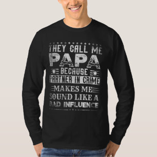 Grappig Papa Gift Vaderdag Papa Partner In Crime T-shirt