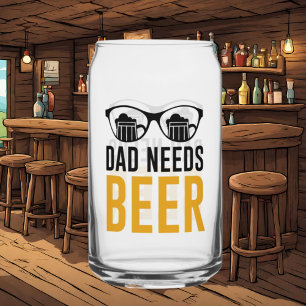 Grappig papa heeft bier woord kunst nodig blikvorm glas