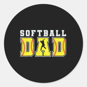Grappig papa leven softbal honkbal opa's vaders ronde sticker