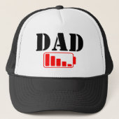 GRAPPIG PAPA LOW BAT RODE BATTERIJ PAPA CADEAU TRUCKER PET (Voorkant)