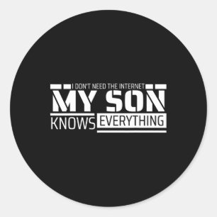 Grappig papa-shirt van zoon Mannen grappige vaderd Ronde Sticker