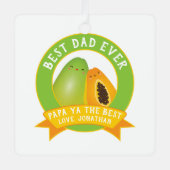 Grappig Papa Ya De Beste Schattigee Vader en Zoon Metalen Ornament (Voorkant)