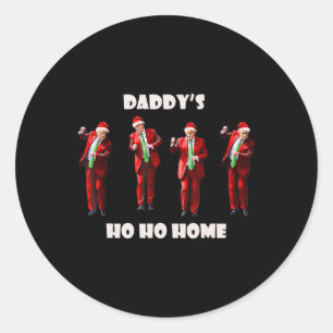Grappig Papa's Ho Home Trump Dans Sinterklaas C Ronde Sticker
