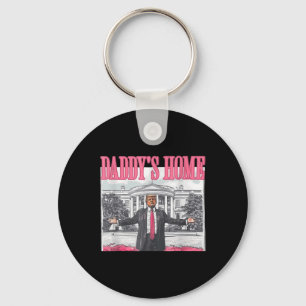 Grappig papa's huis Trump Pink 2024 Take America B Sleutelhanger