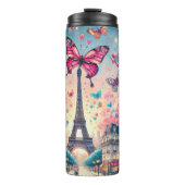Grappig Parijs Dreamscape met vlinders Thermosbeker (Voorkant)