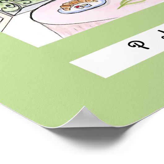 Grappig Parijs en Eiffeltoren "PARIJS" Poster (Hoek)