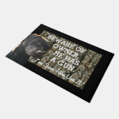 Grappig Pas op voor eigenaar Lab Dog Welcome Mat (Schuin)