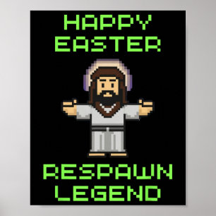 Grappig Pasen Videogame Jezus - Respawn Legend - V Poster