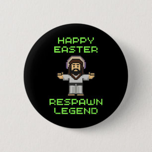 Grappig Pasen Videogame Jezus - Respawn Legend - V Ronde Button 5,7 Cm