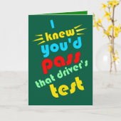 Grappig passeren drivers test gefeliciteerd kaart (Gele Bloem)