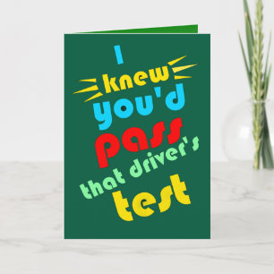 Grappig passeren drivers test gefeliciteerd kaart