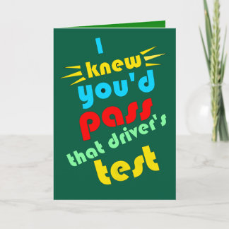Grappig passeren drivers test gefeliciteerd kaart